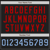 Custom Black Light Blue-Red Authentic Baseball Jersey