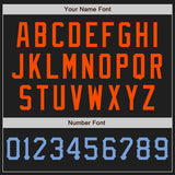 Custom Black Powder Blue-Orange Authentic Baseball Jersey