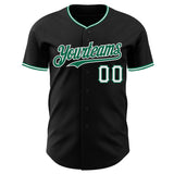 Custom Black Kelly Green-White Authentic Baseball Jersey