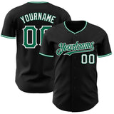 Custom Black Kelly Green-White Authentic Baseball Jersey