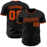 Custom Black Orange Authentic Baseball Jersey