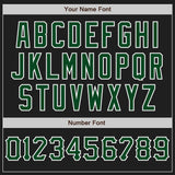 Custom Black Green-White Authentic Baseball Jersey