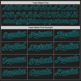 Custom Black Teal Authentic Baseball Jersey