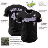 Custom Black Gray Purple-White Authentic Baseball Jersey