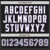 Custom Black Gray Purple-White Authentic Baseball Jersey