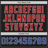 Custom Black Royal Red-White Authentic Baseball Jersey