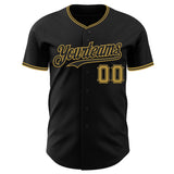 Custom Black Old Gold Authentic Baseball Jersey