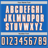 Custom Blue White-Orange Authentic Throwback Basketball Jersey