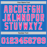 Custom Blue Pink-White Authentic Throwback Basketball Jersey