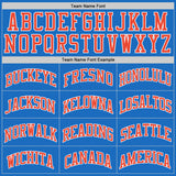 Custom Blue Orange-White Authentic Throwback Basketball Jersey