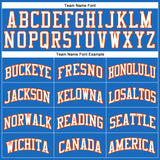 Custom Blue White-Orange Authentic Throwback Basketball Jersey