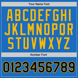 Custom Blue Black-Gold Authentic Throwback Basketball Jersey