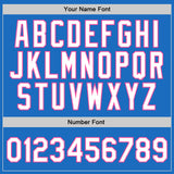 Custom Blue White-Pink Authentic Throwback Basketball Jersey