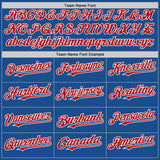 Custom Blue Red-White Mesh Authentic Throwback Baseball Jersey