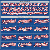 Custom Blue White-Red Mesh Authentic Throwback Baseball Jersey