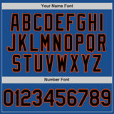 Custom Blue Black-Orange Mesh Authentic Throwback Baseball Jersey