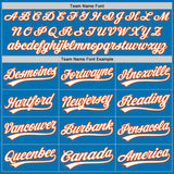 Custom Blue White-Orange Authentic Baseball Jersey