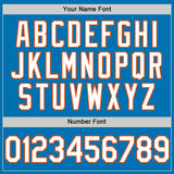 Custom Blue White-Orange Authentic Baseball Jersey