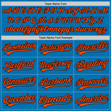 Custom Blue Black-Orange Authentic Baseball Jersey