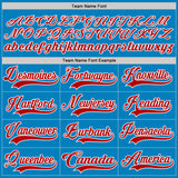 Custom Blue Red-White Hockey Lace Neck Jersey