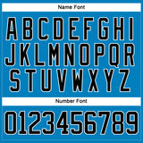 Custom Blue Black-White Hockey Lace Neck Jersey