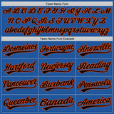Custom Blue Black-Orange Authentic Throwback Baseball Jersey