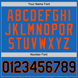 Custom Blue Black-Orange Authentic Throwback Basketball Jersey