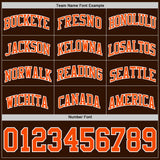 Custom Brown Orange-White Authentic Basketball Jersey