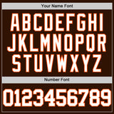 Custom Brown White-Orange Authentic Basketball Jersey