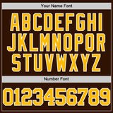 Custom Brown Gold-White Authentic Basketball Jersey