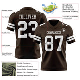 Custom Brown White Mesh Authentic Football Jersey