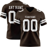 Custom Brown White Mesh Authentic Football Jersey