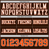 Custom Brown Orange-White Mesh Authentic Football Jersey