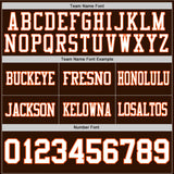 Custom Brown White-Orange Mesh Authentic Football Jersey