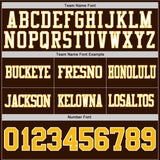 Custom Brown Gold-White Mesh Authentic Football Jersey