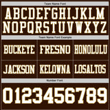 Custom Brown White-Old Gold Mesh Authentic Football Jersey
