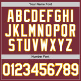 Custom Burgundy White-Gold Authentic Baseball Jersey