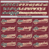 Custom Burgundy Vintage USA Flag-Cream Authentic Baseball Jersey