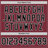 Custom Burgundy Black-White Authentic Baseball Jersey