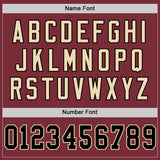 Custom Burgundy Black-Cream Mesh Authentic Throwback Football Jersey