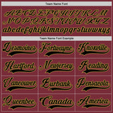 Custom Burgundy Black-Old Gold Hockey Lace Neck Jersey