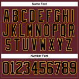 Custom Burgundy Black-Gold Hockey Jersey