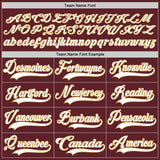 Custom Burgundy White-Old Gold Hockey Jersey