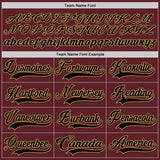 Custom Burgundy Black-Old Gold Hockey Jersey