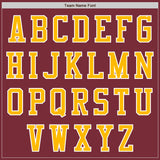 Custom Burgundy Gold-White Authentic Baseball Jersey