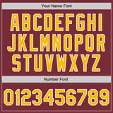 Custom Burgundy Gold-White Authentic Baseball Jersey