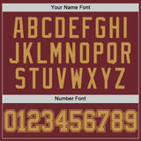Custom Burgundy Old Gold Authentic Basketball Jersey