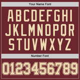 Custom Burgundy Cream Authentic Basketball Jersey