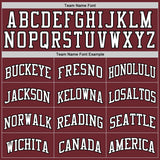 Custom Burgundy White-Black Authentic Basketball Jersey