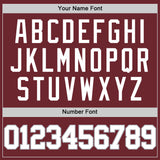 Custom Burgundy White-Gray Authentic Basketball Jersey